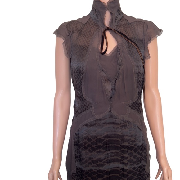 Yves Saint Laurent Tom Ford RUNWAY F/W 2004 AD Campaign Chinoiserie Dress - Picture 6 of 13